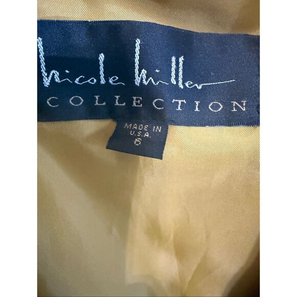 Nicole Miller Collection Womens Half Button Front Crinkle Sheath Dress Gold Sz 6 - Picture 6 of 7